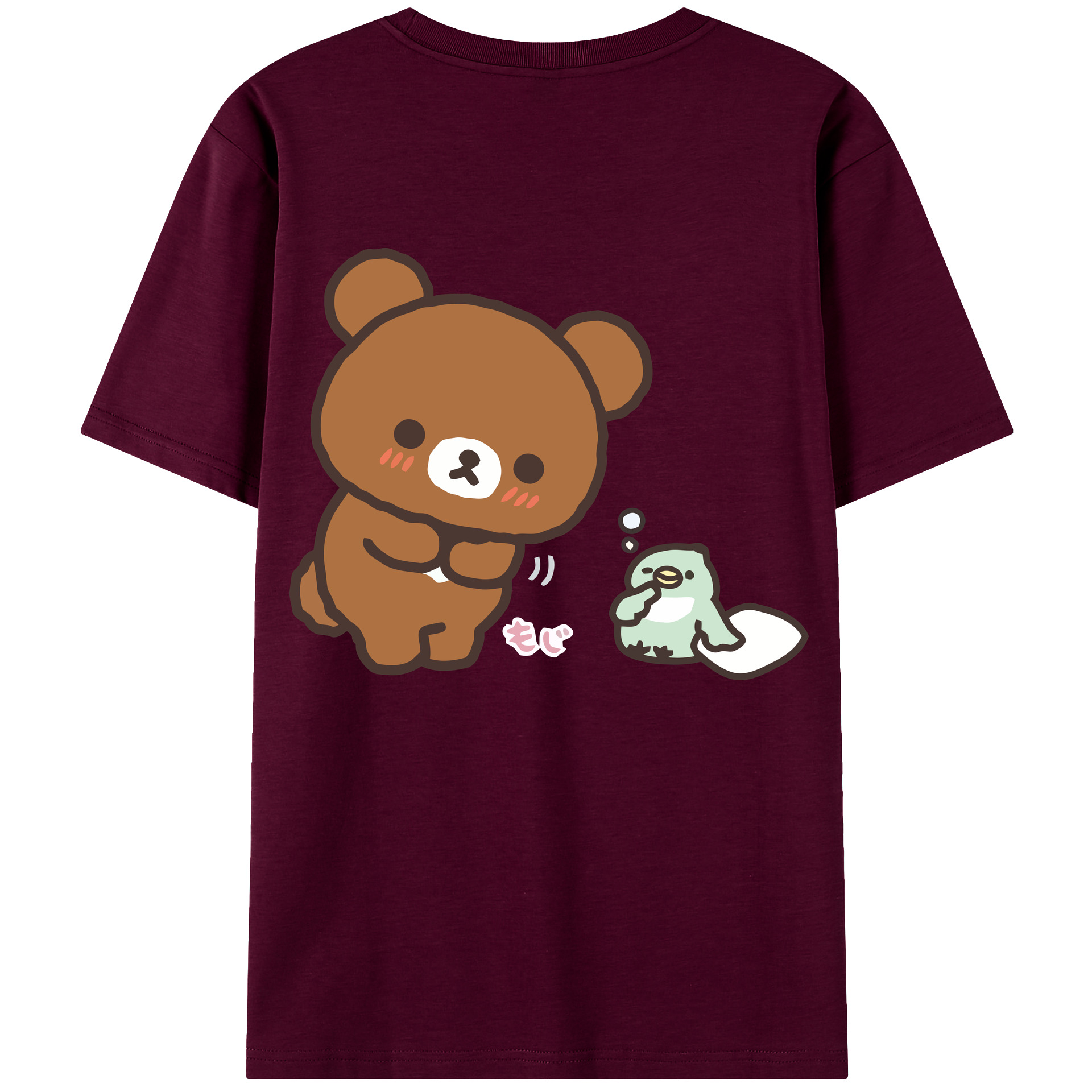 （画像用） リラックマ リラックマ キイロイトリ Rilakkuma Korilakkuma Kiiroitori レディース半袖Tシャツ(バックプリント)